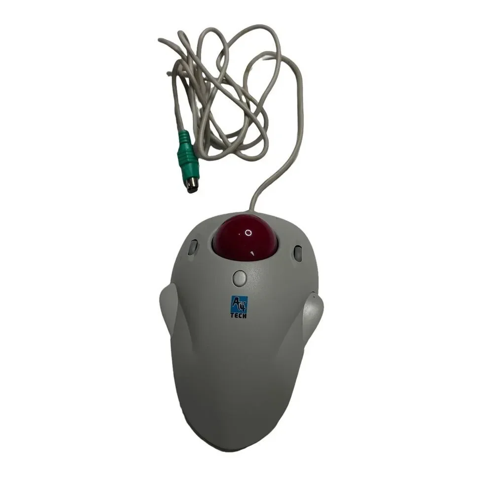 Vintage A4 Tech Red Track Ball Mouse Model WWT-5E Giant Red Ball